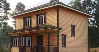 Двухэтажный дом из бруса в Мончегорске от Строй-Мнч - строительство от 136383 руб.